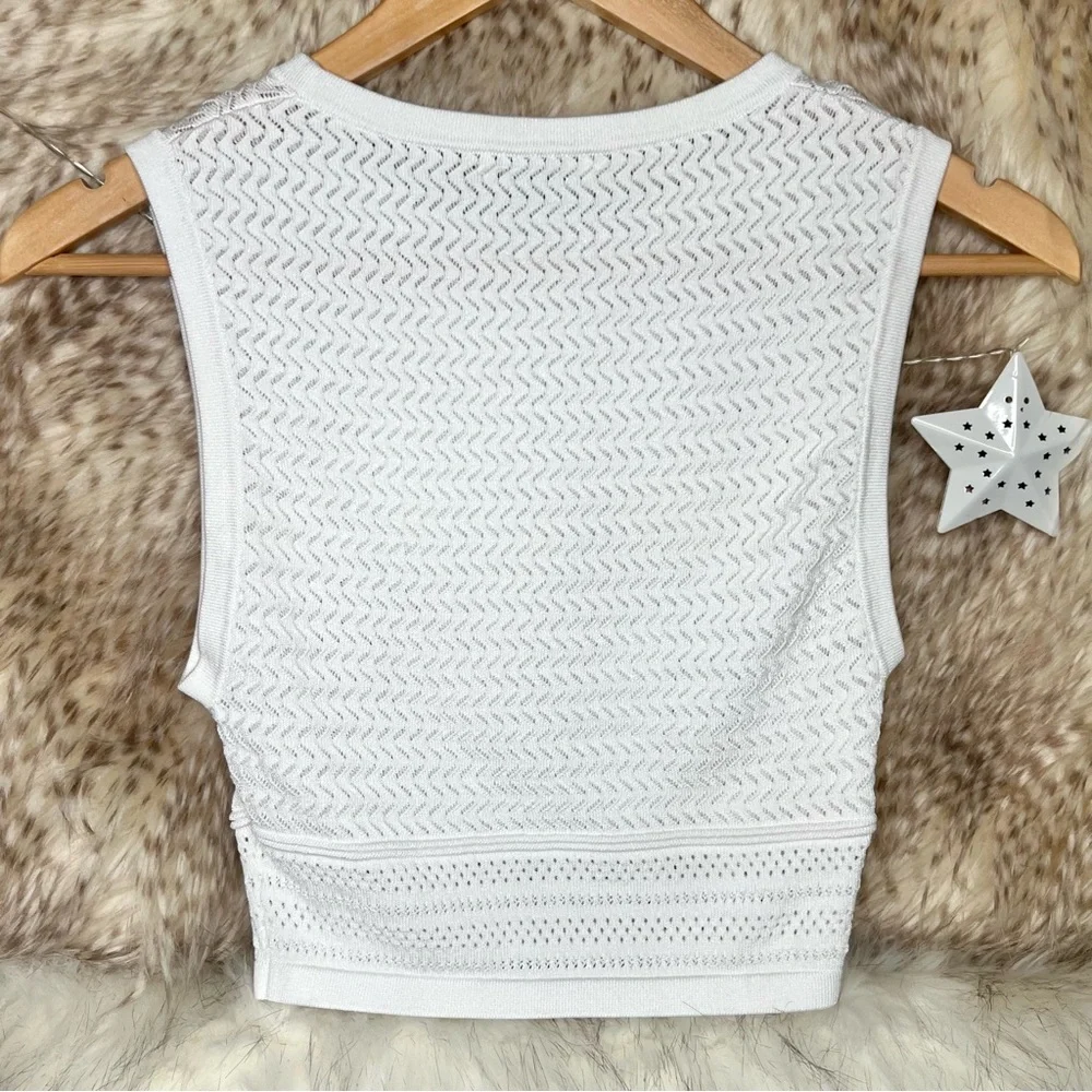 Aritzia Babaton Pointelle Sweater Knit Crop Tank Top - Picture 4 of 4